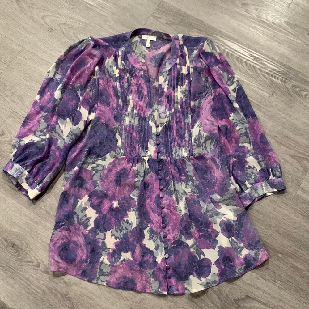 Joie Silk Sheer Floral Top